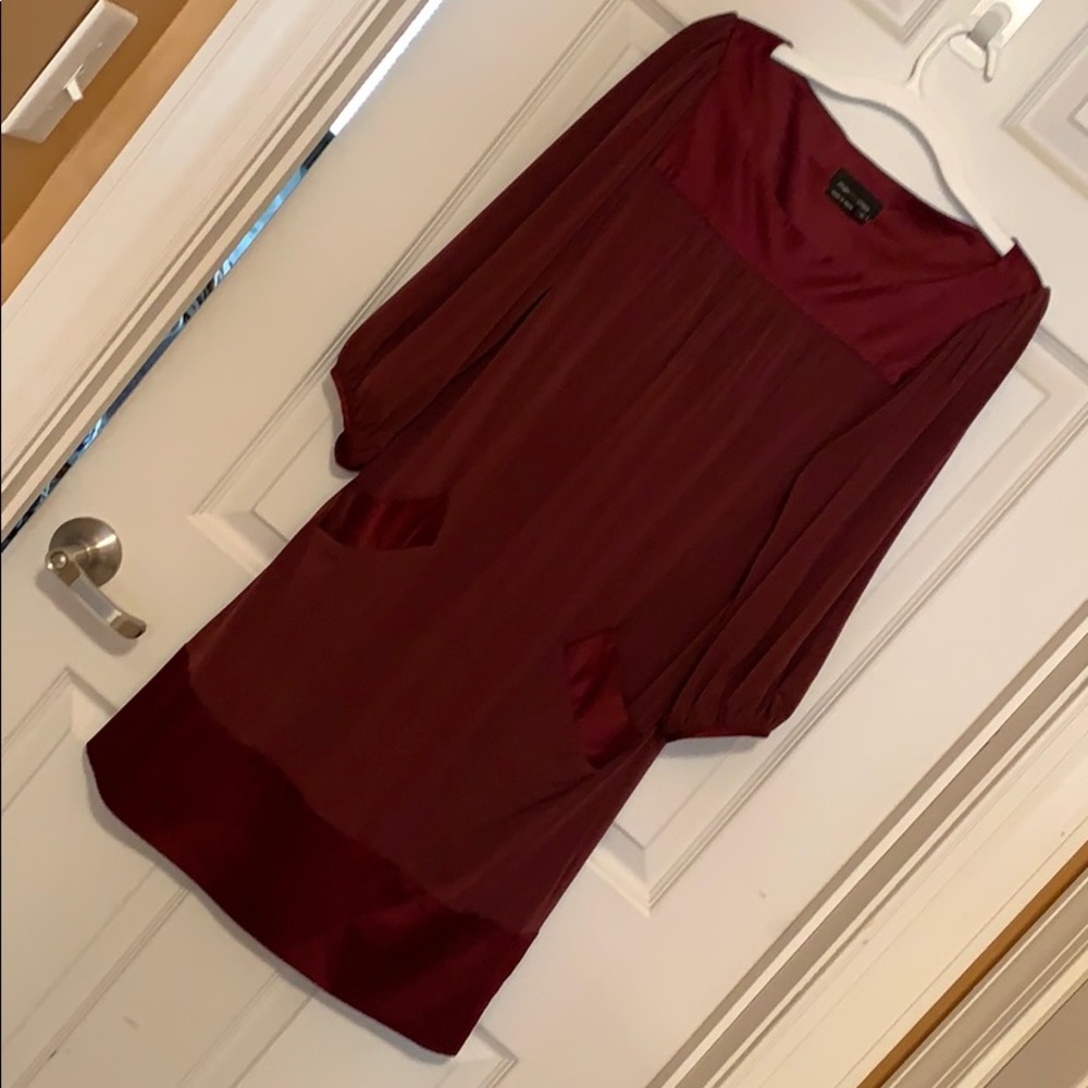 Wine red retro dress